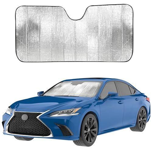 EcoNour Accordion Windshield Sun Shade for Car Automotive Windshield Cover to Blocks Harmful UV Rays Reflective Car Screen Protector for Cool Interiors Small (26 in x 56 in)