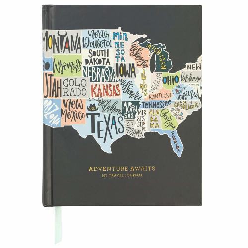 C.R. Gibson Adventures Awaits Travel Journal and Guided Planner 6.5'' W x 8'' L 200 Pages