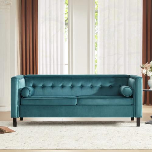 Color teal Chelsea 77'' Upholstered Sofa