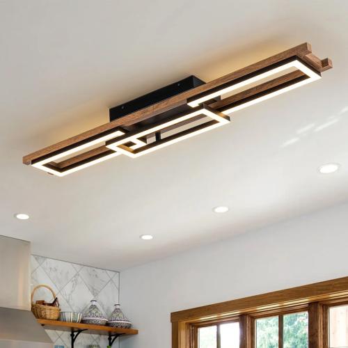 Chevee 3 - Light Matte Black 39.4 Kitchen Island Led Flush Mount