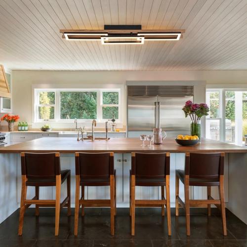 Chevee 3 - Light Matte Black 39.4 Kitchen Island Led Flush Mount