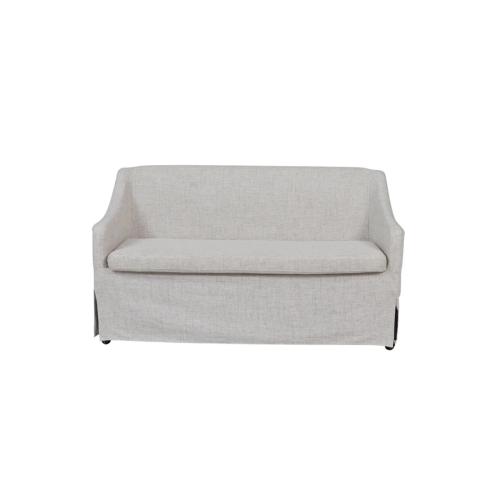 Chunni Slipcovered Upholstered Settee with Casters & Seat Cushion