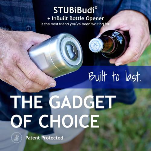 OAKMANN Beer Bottle Coozie with Opener Insulated 12 oz Insulator Beer Can Bottle 3 in 1 Universal Cooler 4 in 1 Insulated Coozy for Bottles Cans Holder Beer Gifts Men Birthday - Matt Black