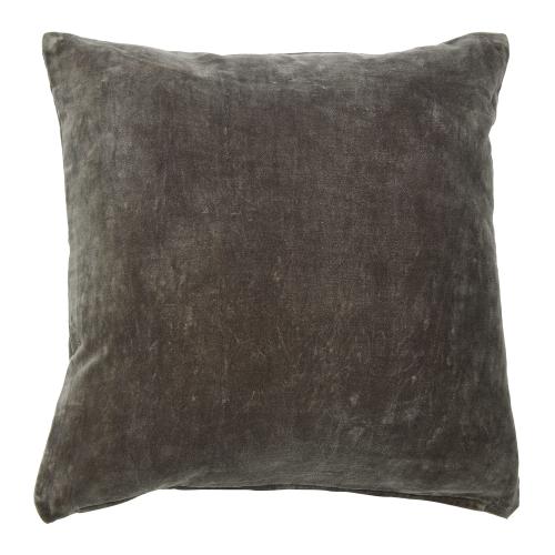 Creative Co-Op 20 Square Velvet Knife Edge Pillow Decorative Pillow Cover 20 x 20 Charcoal