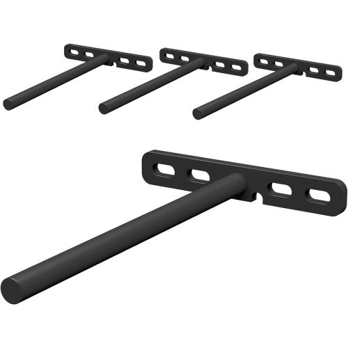 (Set of 4) 5 x 3/4 inch Floating Shelf Brackets Designed for 1 inch Thick Custom Shelves, Hidden Floating Shelf Hardware (8 inch Rod) Black Backplate: 5 x 3/4 inch 8 inch Rod