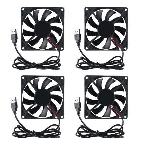 UMLIFE 4Pcs DC 80mm 5V USB Fan 3D Printer 80x80x15 5V USB Brushless Cooling Fan for 3D Printer PC CPU Computer Case Fan Cooler
