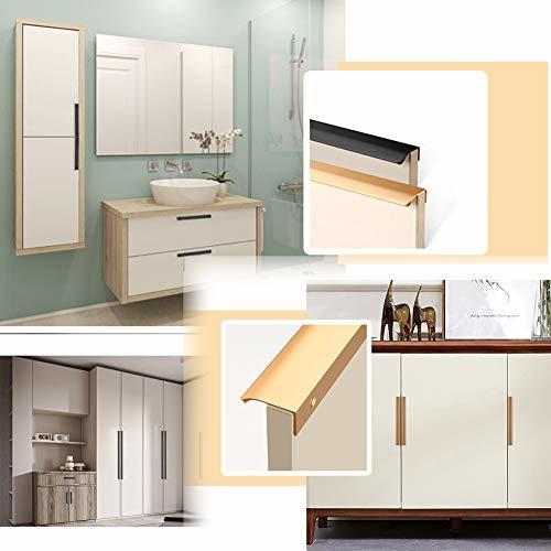 JOOJA 10 Pack Modern Style Finger Edge Pull Furniture DrawerHandles Hidden Cabinet Kitchen Drawer Handles KnobsBlack 150mm