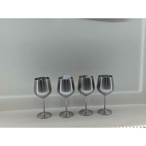 Gusto Nostro Stainless Steel Wine Glass - 18 oz - Cute, Unbreakable Wine Glasses for Travel, Camping and Pool - Fancy, Unique and Cool Portable Metal Wine Glass for Outdoor Events, Picnics (Set of 4)