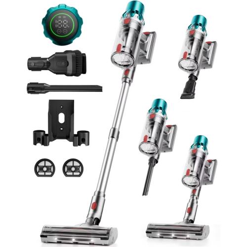 YOMA V6 Cordless Stick Vacuum Cleaner, 600W 50KPA, LED Touch Screen, 