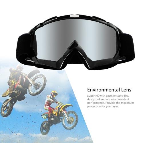 4-FQ Motorcycle Goggles Dirt Bike Goggles Anti UV Safety Goggles Anti Scratch Motocross Goggles Dustproof Motorcycle Glasses Motorbike Goggles for Cycling Riding Climbing Skiing-Sliver Lens