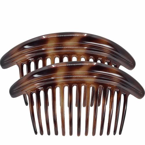 Camila Paris MP979/2 French Hair Side Combs Tortoise Shell Interlocking Combs French Twist Hair Combs Strong Hold Hair Clips for Women Bun Chignon Up-Do Styling Girls Hair Accessories Made in France