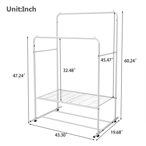 Color White Haydon 43.30'' Metal Clothing Rack