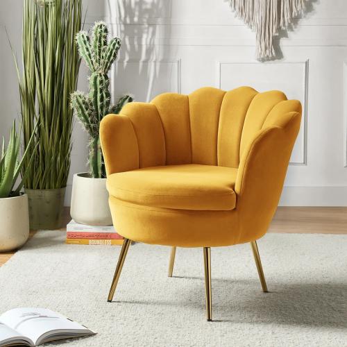 Hendrix Velvet Accent Chair Mustard