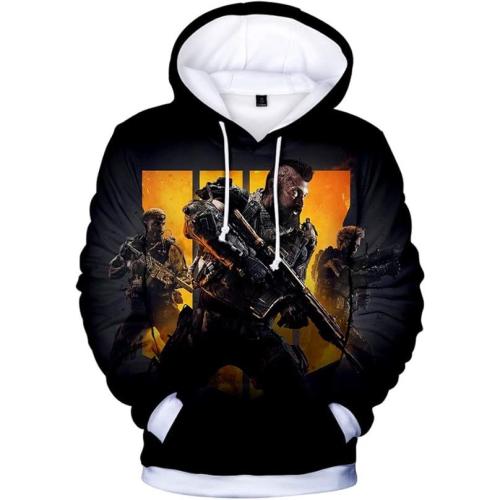 MZXDY Call Cosplay Hoodie Pullover 3D Printed Long Sleeve Sweatshirt Top with Pocket for Adults Mens Women Small