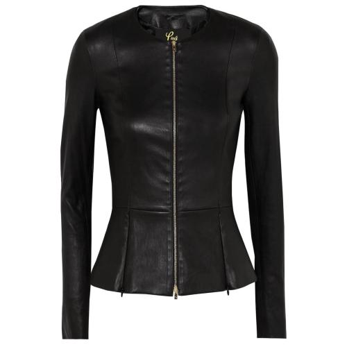 XL Womens Drowned Black Biker Lambskin Genuine Leather Jacket, Biker Jacket