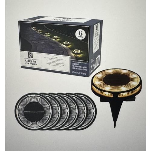 LED Solar Disc Lights (Matte black), 6 pack.