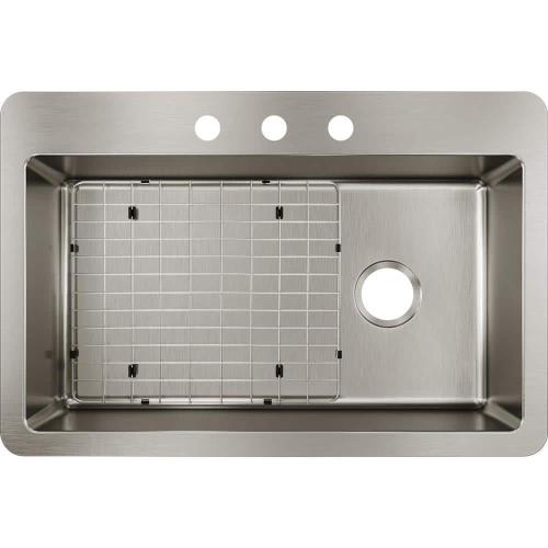 Avenue 33 in. Drop-In/Undermount Single Bowl 18-Gauge Stainless Steel Kitchen Sink w/ Accessories