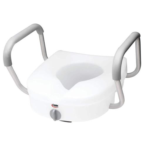 E-Z Lock Raised Toilet Seat with Armrests