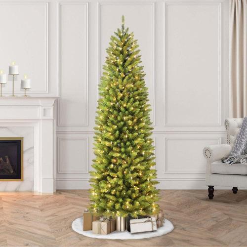 9 ft. Pre-Lit Incandescent Fraser Fir Pencil Artificial Christmas Tree with 550 UL Clear Lights