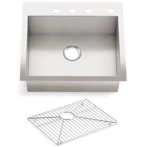 KohlerVault 25 Single Basin Top-Mount/Under-Mount 18-Gauge Stainless Steel Kitchen Sink with SilentShield