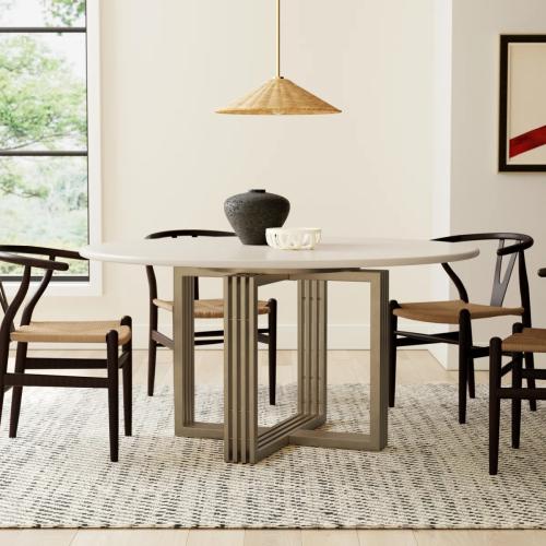 Lela Round Metal Base Dining Table