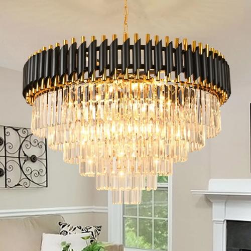 Melar Color Black Size  17 - Light Dimmable Empire Chandelier
