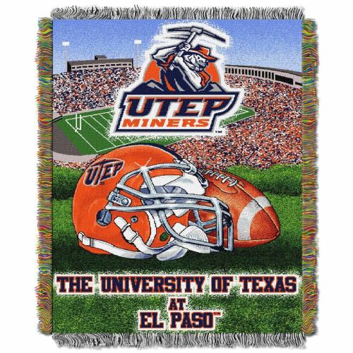 Northwest NCAA Texas El Paso Miners Unisex-Adult Woven Tapestry Throw Blanket 48 x 60 Home Field Advantage