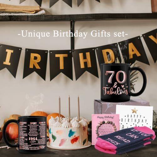 80th Birthday Gifts Set for Women 80 Years Old Gifts Basket for Friend Coworker Sister Wife Mom Aunt Grandma Back in 1944 Birthday Party Supplies Turning 80 Coffee Mug Gifts Box