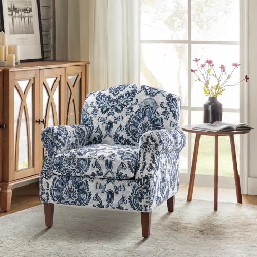 Keaney Armchair With Nailhead Trims Navy