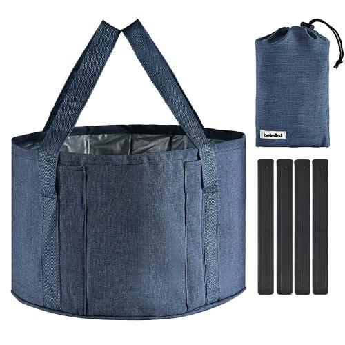 Beinilai 20L Collapsible Bucket Foot Bath Basin Folding Bucket with HandleFoot Tub for Soaking Feet Multifunctional Bucket for Travel Camping Washing Wash Basin Finishing Bucket Foot Spa Blue