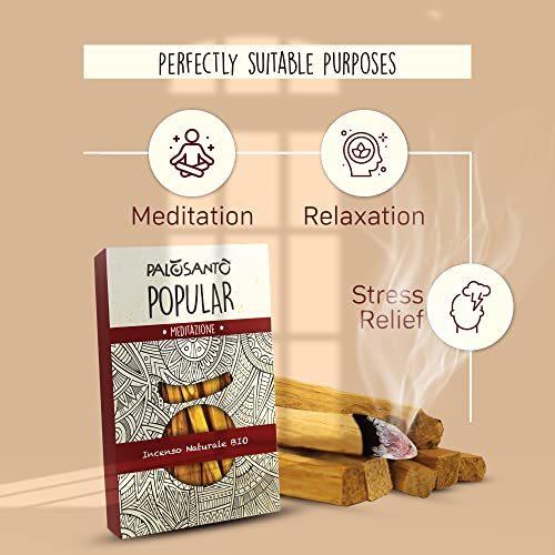 PALOSANTO - Palo Santo Incense Sticks for Meditation and Stress Relief - 8 Pack - Natural Smudge Sticks for Negative Energy Cleansing and Home Relaxation - Organic Palo Santo Sticks Peruvian Products