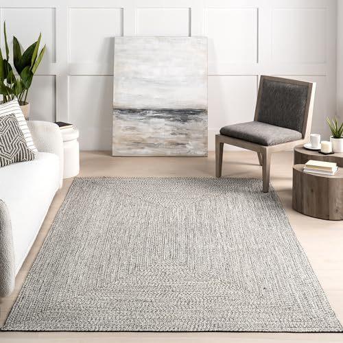 nuLOOM Wynn Braided Indoor/Outdoor Runner Rug 2' 6 x 6' Light Grey/Salt and Pepper