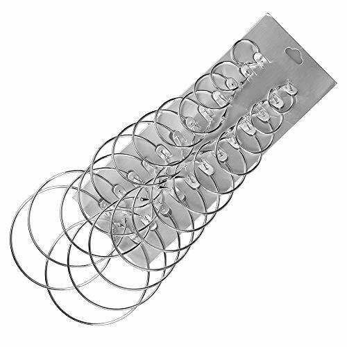 12 Pairs Hoop Earrings Set Big Circle Earring Fashion Jewelry for Women Girls,Dia 2-7.5cm (Silver)