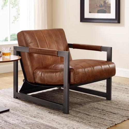Paynesville 26.75'' W Full Grain Genuine Leather Accent Lounge Chair