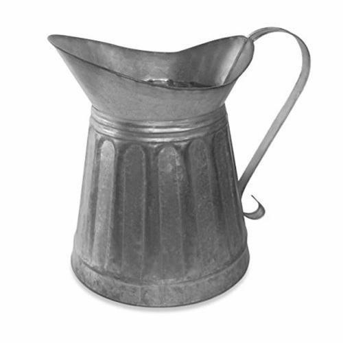 Colonial Tin Works CTW Metal Milk Pitcher Rustic Farmhouse Decor Steel 12-inch Height one size Galvanized Silver