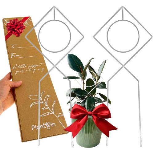 Metal Plant Support Stake for Indoor Climbing Plants Pothos Monstera Philodendron and Vines Plant Decor Accessories - Size: 17 x 7 (Boho White)