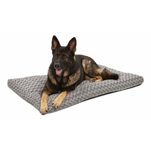 MidWest Homes for Pets Deluxe Dog Beds | Super Plush Dog & Cat Beds Ideal for Dog Crates | Machine Wash & Dryer Friendly 1-Year WarrantyGray 48-Inch