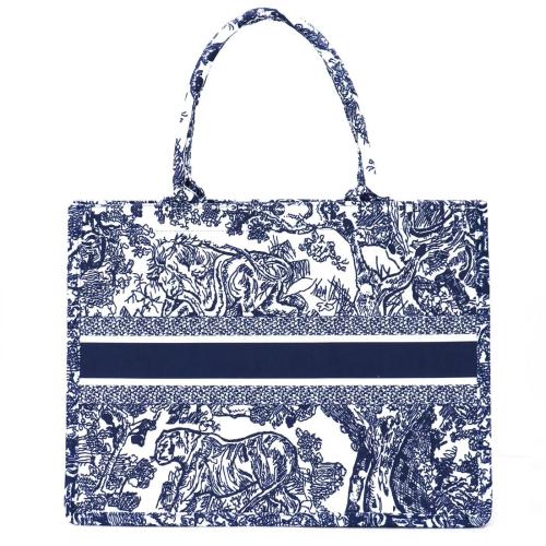FENGJINRUHUA Fashion Luxury Tote Bag Cotton Linen Handbag Large Capacity Jacquard Retro Exquisite