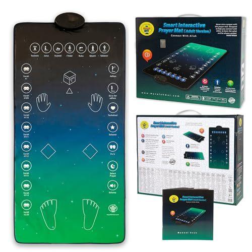 My Salah Mat for Adults - Smart Interactive Prayer Mat for Adults & Reverts Learning Surahs Salah Duas & More - Muslim Prayer Rug with 25 Touch Keys Padded Prayer Mat Layer & Speaker for Ages 8+
