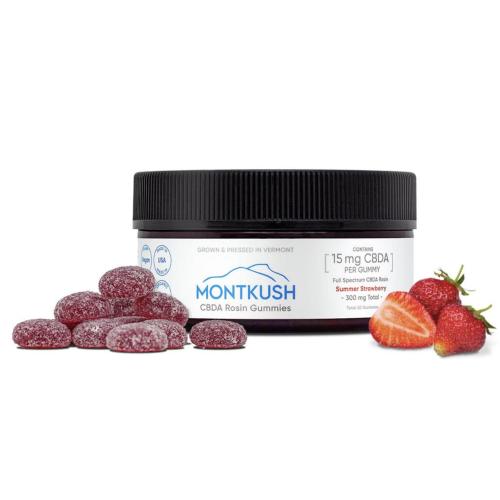 Pure Full Spectrum CBDA Rosin Gummies summer strawberry 15mg 20ct