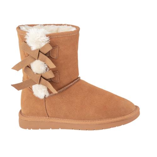 ALDI Serra Ladies Cozy Boots Brown Bows Size 8