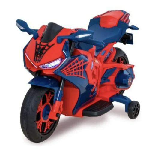 Spiderman 6V Motorcycle Ride On for Kids, Ages 3 , with Rechargeable Battery - Supports up to 65lbs