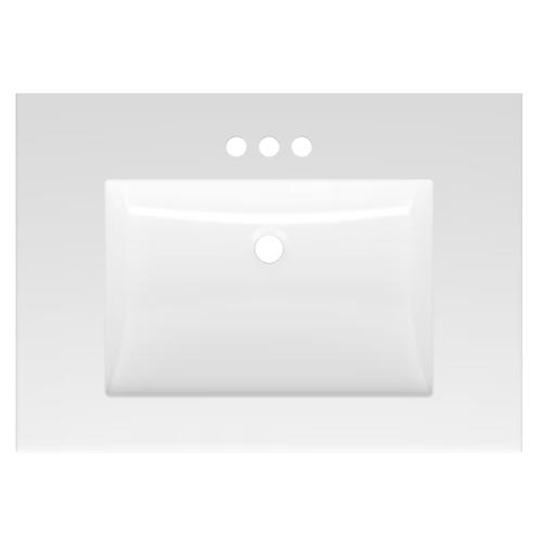 Project Source 31-in x 22-in White Cultured Marble Single Sink 4-in Centerset Faucet Mount Bathroom Vanity Top