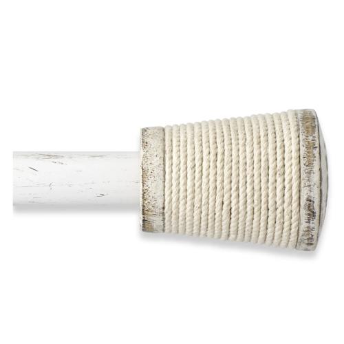 BEE & Willow Rustic Curtain Rod Distressed White Rope 84-144