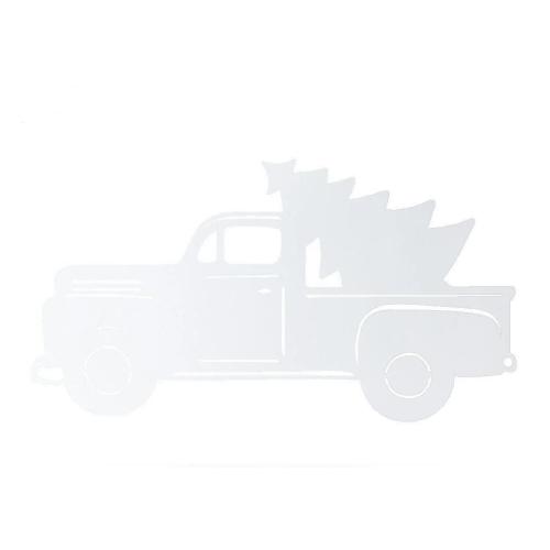 Riverside Designs Christmas Truck | Winter Metal Wall Art Holiday Steel Decor | Made in USA | Multiple Colors and Sizes (White, 24)