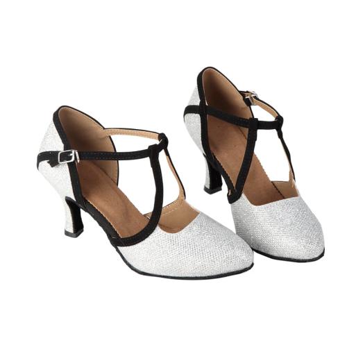 HW Women's Sparkling Glitter Customized Heels Ballroom Dance Shoes Modern Shoes - size 10