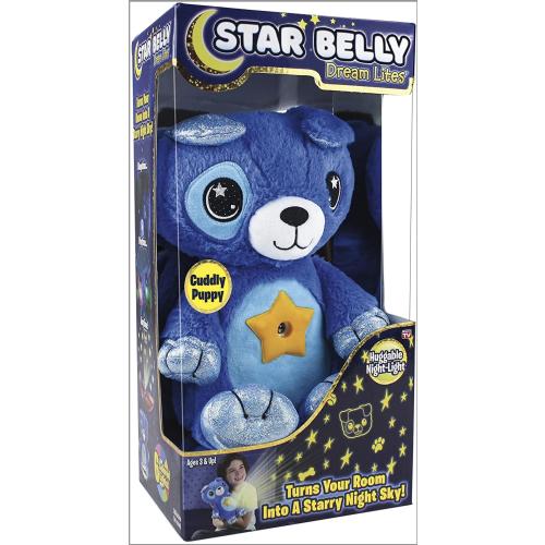 OnTel Star Belly Pup Plush Dog Dream Lites Starry Nights Nightlight Cuddly Blue