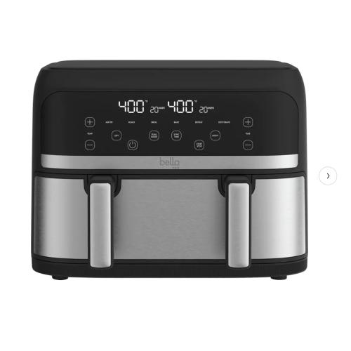 Black & Silver 4-qt. TriZone Touchscreen Air Fryer with Dual Flex Basket, Stainless Steel