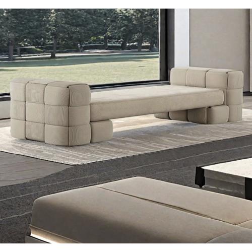 Light Luxury Bed End Stool Casual Sofa Stool Faux Leather Upholstered Bench