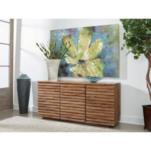 Menomonie Three Door Credenza Solid Wood Accent Cabinet